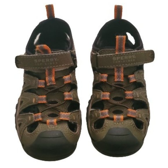 Sperry Top-Sider Kids Boys Wet Tech Closed-Toe Fisherman Sandal Oliver Green 11W - Picture 8 of 16